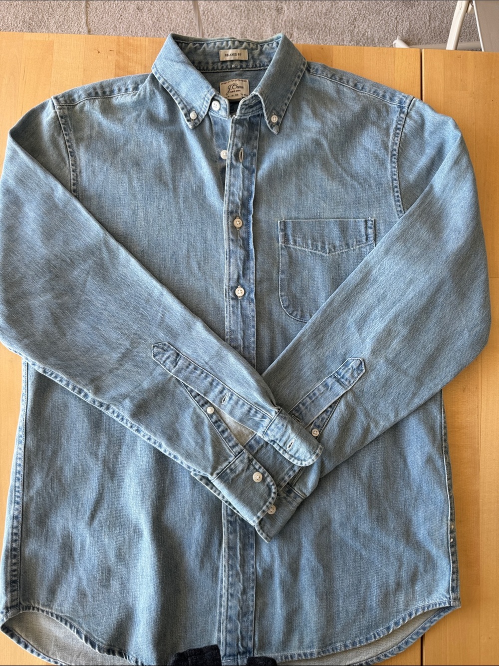 J. Crew Light Blue Denim Button-Down Shirt